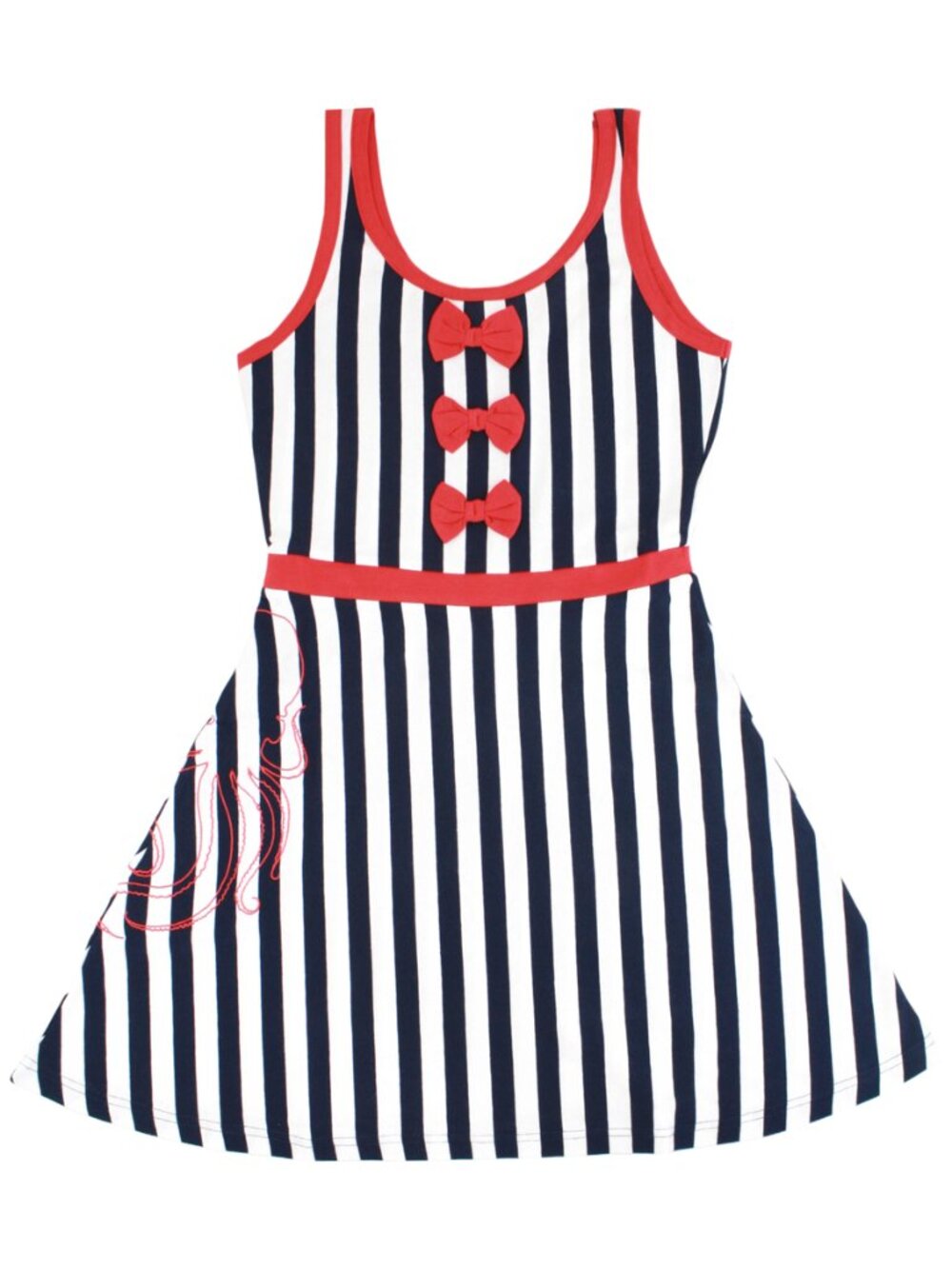 Blue & White Striped Octopus Dress - Picture 3 of 9